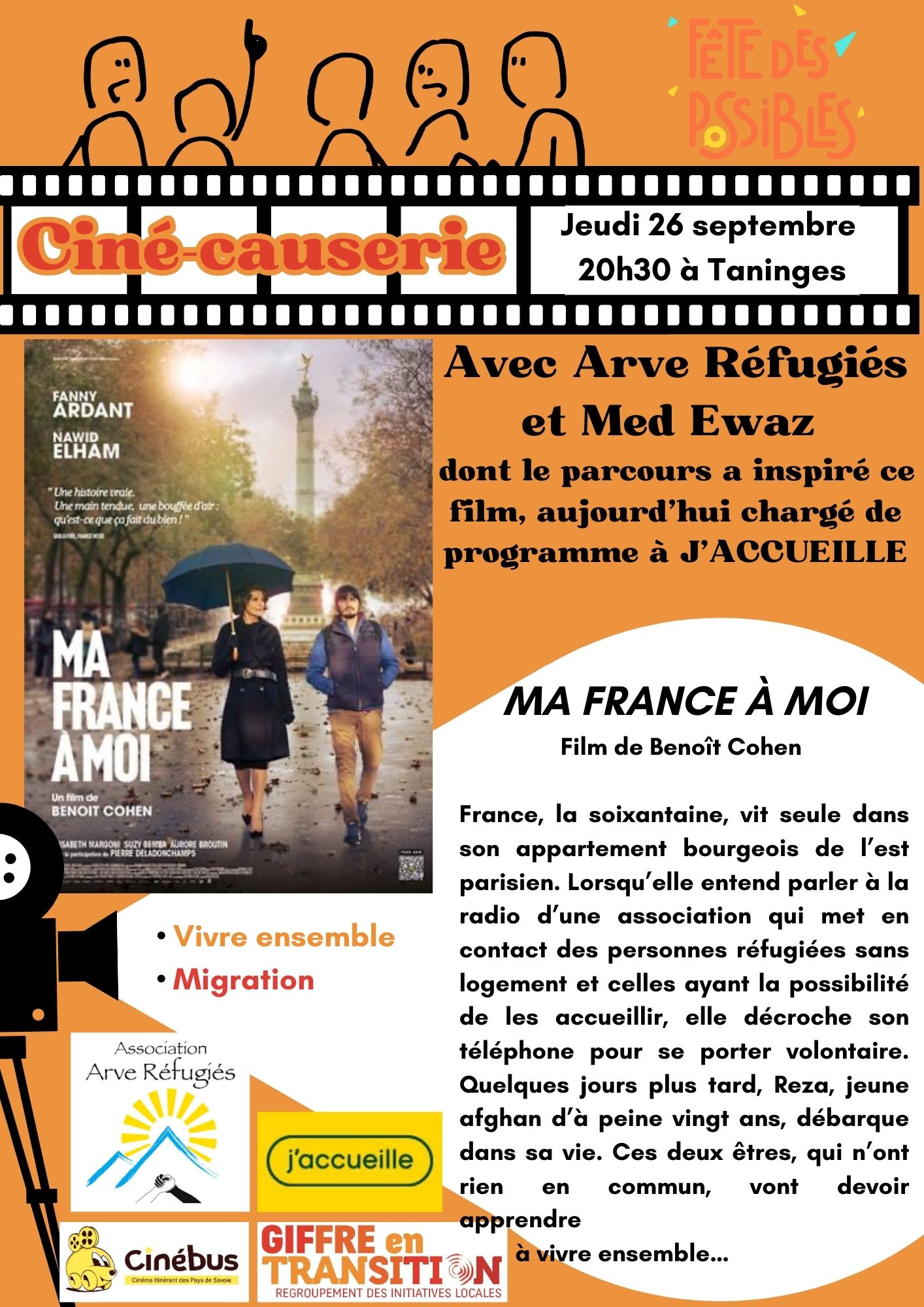 Ciné-causerie MA FRANCE À MOI avec Arve Réfugiés